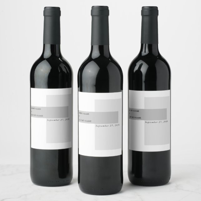 Rótulo De Garrafa De Cerveja Casamento preto e branco moderno (Garrafas)