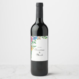 Rótulo De Garrafa De Cerveja Casamento Primavera Verão Flor Brilhante
