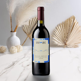 Rótulo De Garrafa De Cerveja Casamento Romântico Azul Floral