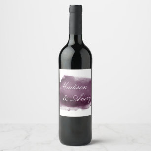 Rótulo De Garrafa De Cerveja Casamento Romântico com Cor de Água Moderna de Plu