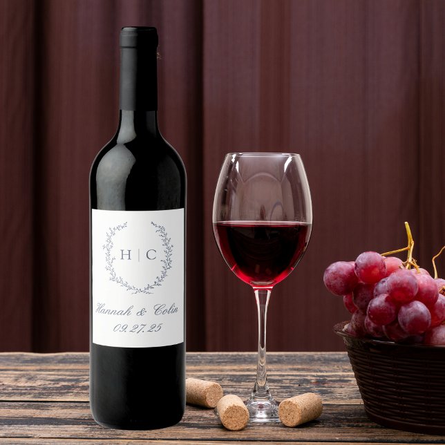 Rótulo De Garrafa De Cerveja Casamento Romântico de Crest Botânicos (Criador carregado)