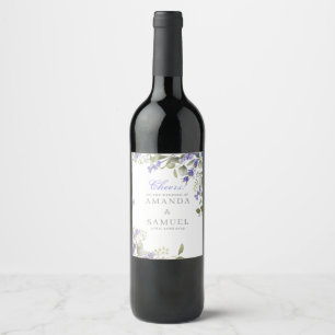Rótulo De Garrafa De Cerveja Casamento Romântico de Eucaliptos e Lavandas