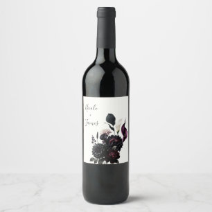 Rótulo De Garrafa De Cerveja Casamento Romântico Floral Branco Sombrio