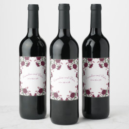 Rótulo De Garrafa De Cerveja Casamento Rosa Marrom
