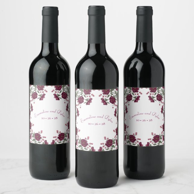 Rótulo De Garrafa De Cerveja Casamento Rosa Marrom (Garrafas)