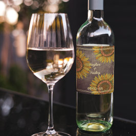 Rótulo De Garrafa De Cerveja Casamento Russo Da Farmação De Sunflower Taupe