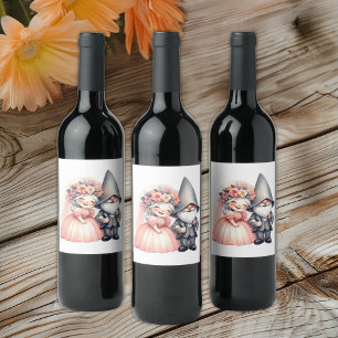 Rótulo De Garrafa De Cerveja Casamento Russo de Fairytale Groom Noiva do Gnomo