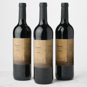 Rótulo De Garrafa De Cerveja Casamento Russo de Madeira Barn Vintage Oeste