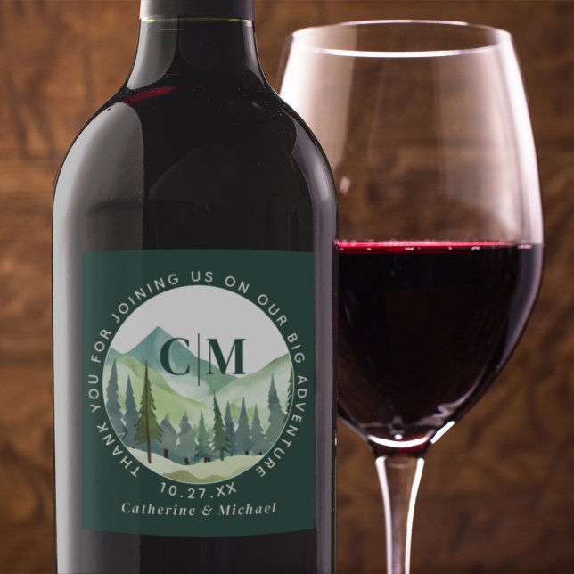 Rótulo De Garrafa De Cerveja Casamento Russo do Pine de Montanha Emerald Greene (Criador carregado)