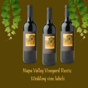 Rótulo De Garrafa De Cerveja Casamento Rustic Napa Valley