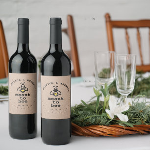 Rótulo De Garrafa De Cerveja Casamento Rústico Abelha Destinada a Ser