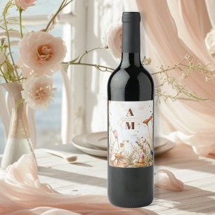 Rótulo De Garrafa De Cerveja Casamento Rústico com Aquarela Florestal