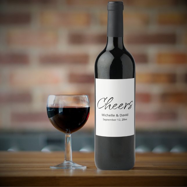 Rótulo De Garrafa De Cerveja Casamento Simples de Boho Moderno Elegante (Criador carregado)