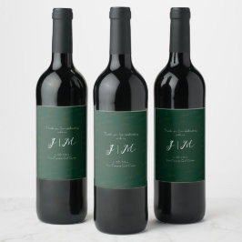 Rótulo De Garrafa De Cerveja Casamento sofisticado no rico verde pinheiro do ca