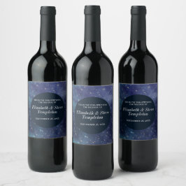 Rótulo De Garrafa De Cerveja Casamento Starry Night Celestial Obrigado Marinho