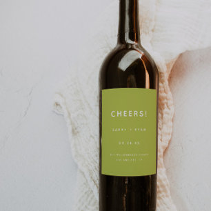 Rótulo De Garrafa De Cerveja Casamento "Tudo Bem!" Moderno Minimalista Verde Li
