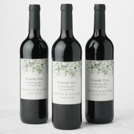 Rótulo De Garrafa De Cerveja Casamento Verde Eucalyptus Sage Muito Obrigado