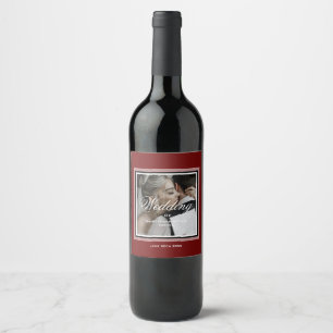 Rótulo De Garrafa De Cerveja Casamento vermelho de Burgundy