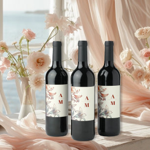 Rótulo De Garrafa De Cerveja Casamento Vintage Floral Art Nouveau