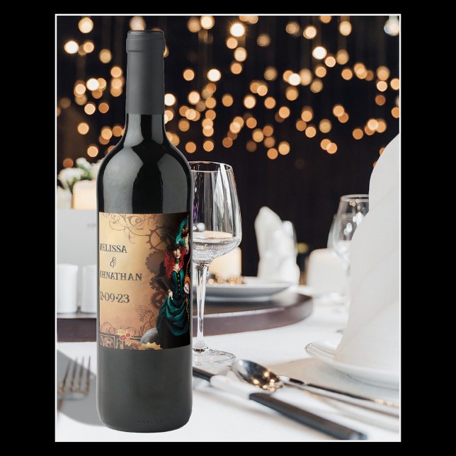 Rótulo De Garrafa De Cerveja Casamento Vitoriano Steampunk (Criador carregado)