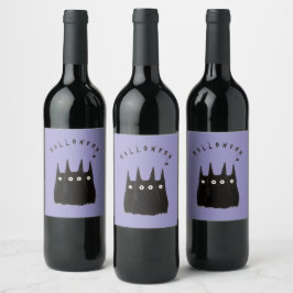 Rótulo De Garrafa De Cerveja Cats and Halloween, personalized