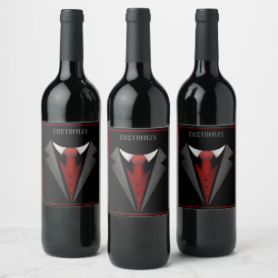 Rótulo De Garrafa De Cerveja Cavalheiro Elegante Gravata Vermelha 2
