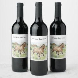 Rótulo De Garrafa De Cerveja Cavalo islandês Stjarna galopando no prado