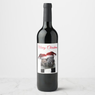 Rótulo De Garrafa De Cerveja Cavalos de Natal Felizes