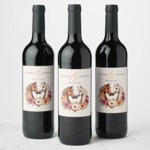 Rótulo De Garrafa De Cerveja Cavalos Ocidentais do País
