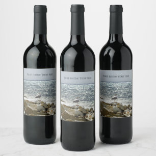 Rótulo De Garrafa De Cerveja Caveira e mar