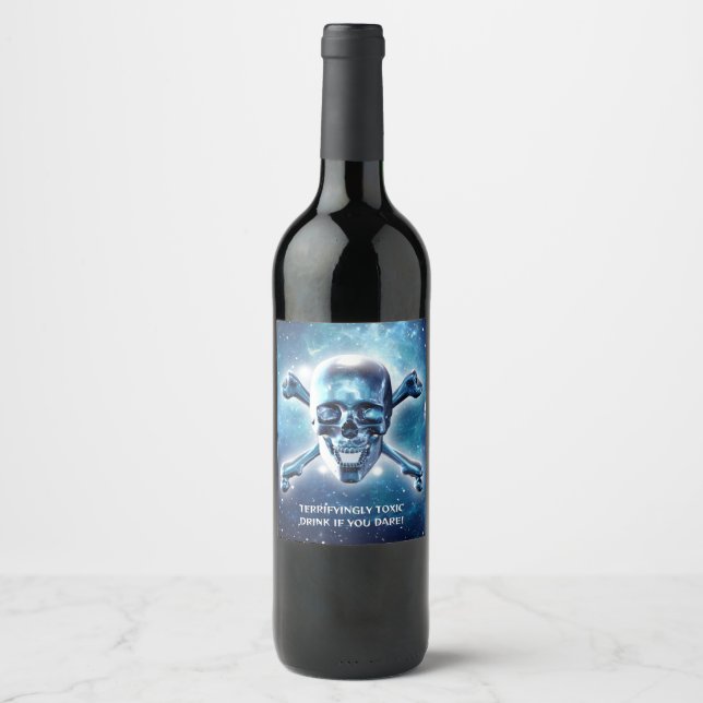 Rótulo De Garrafa De Cerveja Caveira espacial. Rótulo de Vinho Personalizado. (Frente)
