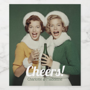 Rótulo De Garrafa De Cerveja Celebração Alegre de Champanhe de Inverno