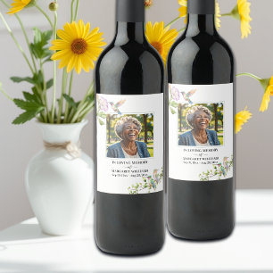 Rótulo De Garrafa De Cerveja Celebração Da Vida Beija-flores Floral 