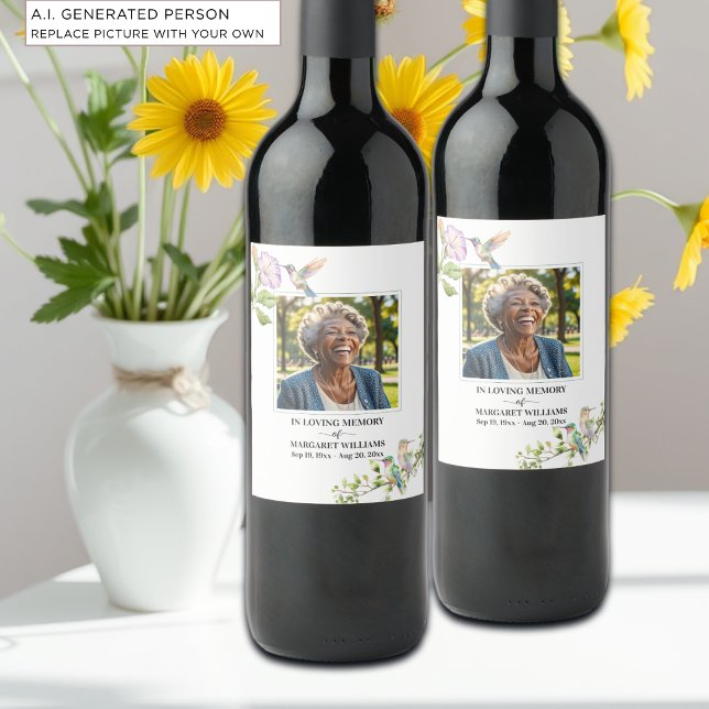 Rótulo De Garrafa De Cerveja Celebração Da Vida Beija-flores Floral  (Criador carregado)