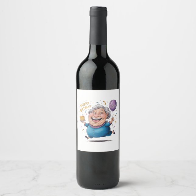 Rótulo De Garrafa De Cerveja Celebração de Aniversário da Vovó (Frente)