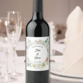 Rótulo De Garrafa De Cerveja "Celebração do amor" floral com nomes