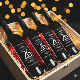 Rótulo De Garrafa De Cerveja Celebração do Aniversário de Casamento do Rosa Ele