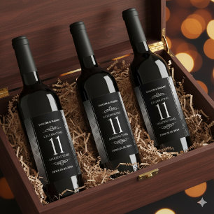 Rótulo De Garrafa De Cerveja Celebração do Aniversário do Casamento de Aço Eleg