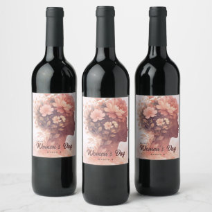 Rótulo De Garrafa De Cerveja Celebração do Dia das Mulheres Elegante Floral 8 d