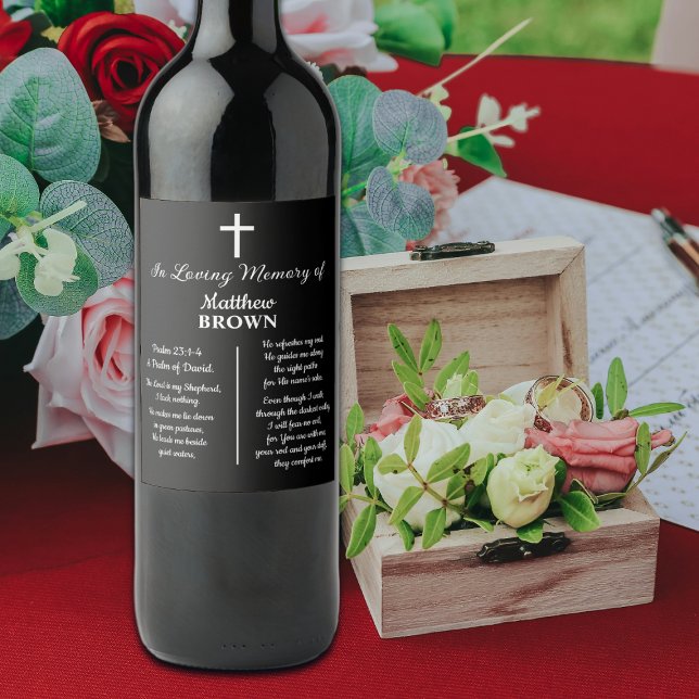 Rótulo De Garrafa De Cerveja Celebration Of Life Bible Verse Funeral (Criador carregado)