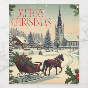 Rótulo De Garrafa De Cerveja Cena Classic/Natais vintages