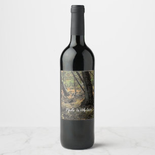 Rótulo De Garrafa De Cerveja Cena de floresta outonal