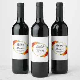 Rótulo De Garrafa De Cerveja Chá de Bebê de Florais de Outono