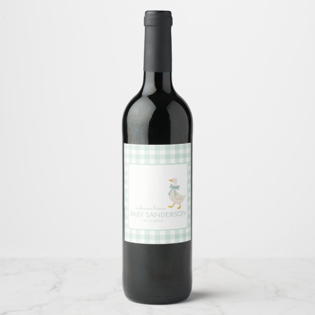Rótulo De Garrafa De Cerveja Chá de Bebê do Ganso Elegante (Frente)