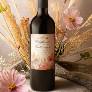 Rótulo De Garrafa De Cerveja Chá de Bebê Flor Silvestre do Prado Outonal Elegan