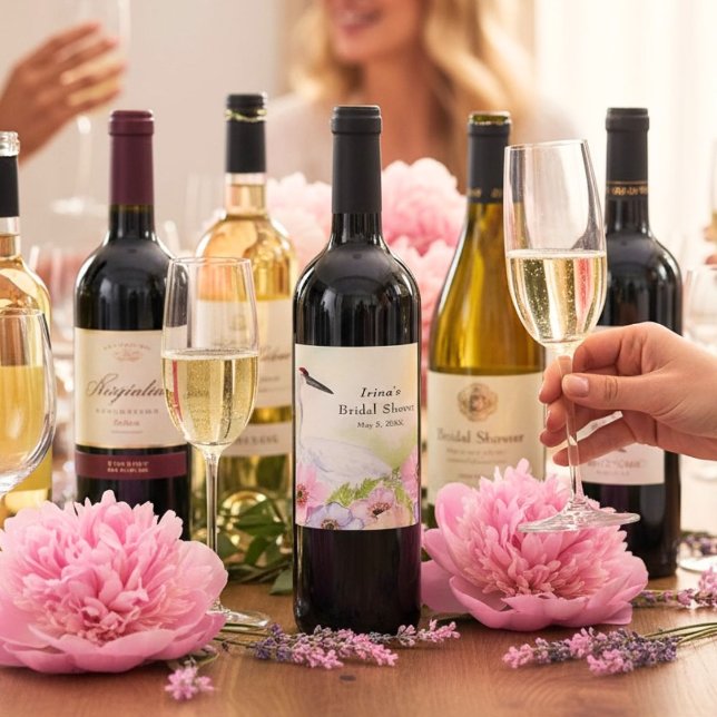 Rótulo De Garrafa De Cerveja Chá de Bebê Grou-Uru Anêmonas  (Criador carregado)