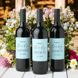 Rótulo De Garrafa De Cerveja Chá de fraldas azul-preto