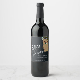 Rótulo De Garrafa De Cerveja Chá de fraldas azul princesa