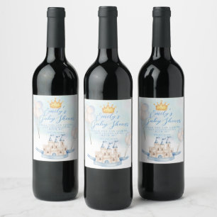 Rótulo De Garrafa De Cerveja Chá de fraldas da Coroa do Castelo de Fairytalte O