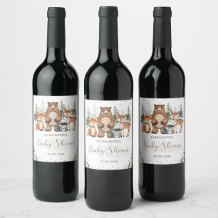 Rótulo De Garrafa De Cerveja Chá de fraldas de Animais da Floresta Florestal V